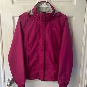 L. 1. Bean plum fleece long button up hooded coat womens size M